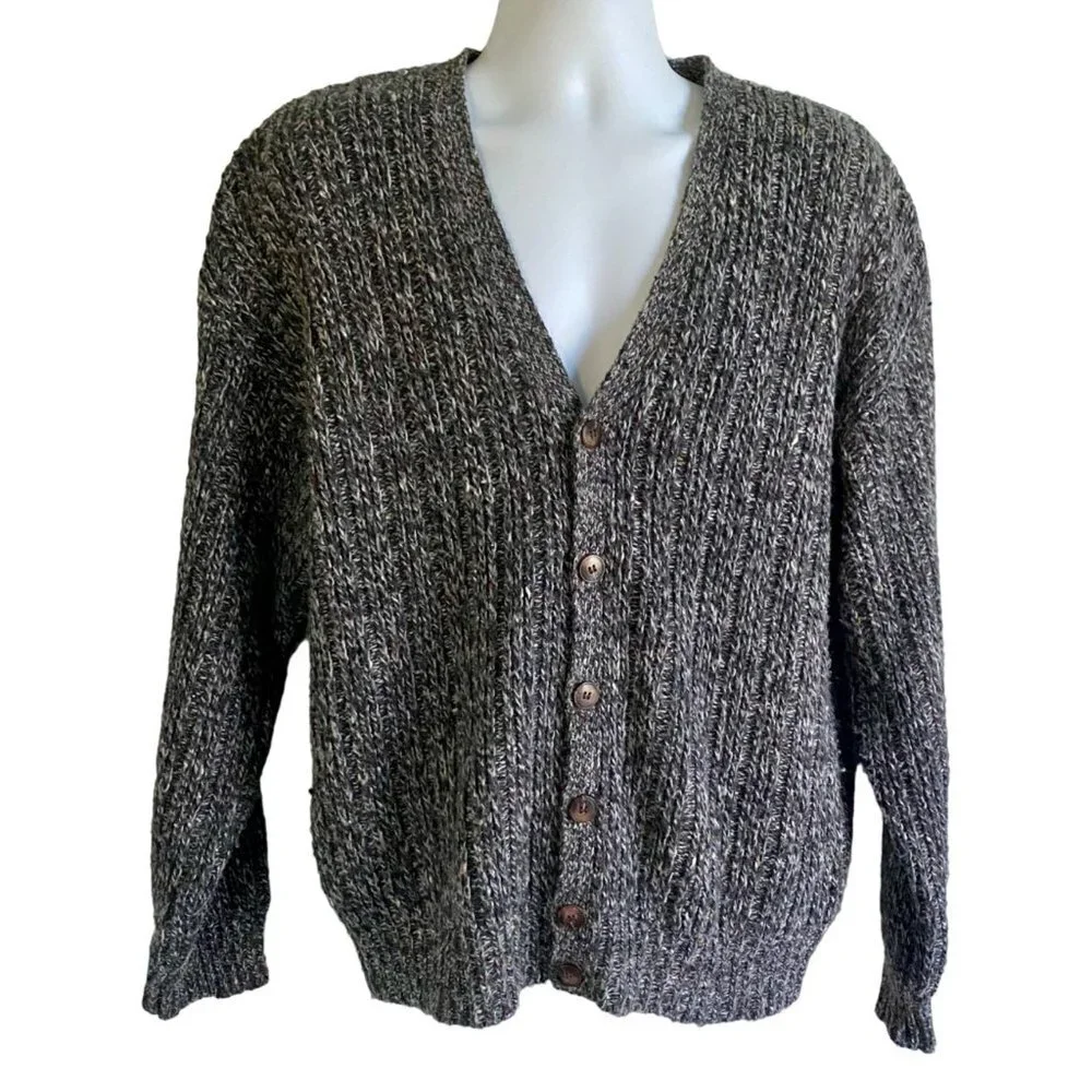 Claybrooke Button Up Cardigan Sweater Gray Men's Large